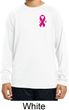 Pink Ribbon Pin Pocket Print Kids Dry Wicking Long Sleeve Shirt