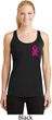 Pink Ribbon Pin Pocket Print Ladies Dry Wicking Racerback Tank Top