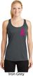 Pink Ribbon Pin Pocket Print Ladies Dry Wicking Racerback Tank Top