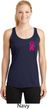 Pink Ribbon Pin Pocket Print Ladies Dry Wicking Racerback Tank Top