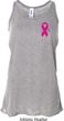 Pink Ribbon Pin Pocket Print Ladies Flowy Racerback Tanktop