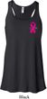 Pink Ribbon Pin Pocket Print Ladies Flowy Racerback Tanktop