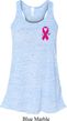 Pink Ribbon Pin Pocket Print Ladies Flowy Racerback Tanktop