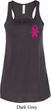 Pink Ribbon Pin Pocket Print Ladies Flowy Racerback Tanktop
