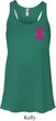Pink Ribbon Pin Pocket Print Ladies Flowy Racerback Tanktop