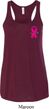 Pink Ribbon Pin Pocket Print Ladies Flowy Racerback Tanktop