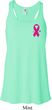 Pink Ribbon Pin Pocket Print Ladies Flowy Racerback Tanktop