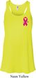 Pink Ribbon Pin Pocket Print Ladies Flowy Racerback Tanktop