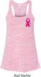 Pink Ribbon Pin Pocket Print Ladies Flowy Racerback Tanktop