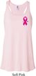 Pink Ribbon Pin Pocket Print Ladies Flowy Racerback Tanktop