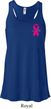 Pink Ribbon Pin Pocket Print Ladies Flowy Racerback Tanktop