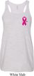 Pink Ribbon Pin Pocket Print Ladies Flowy Racerback Tanktop