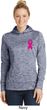 Pink Ribbon Pin Pocket Print Ladies Moisture Wicking Hoodie
