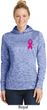 Pink Ribbon Pin Pocket Print Ladies Moisture Wicking Hoodie