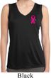 Pink Ribbon Pin Pocket Print Ladies Sleeveless Moisture Wicking Shirt