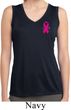 Pink Ribbon Pin Pocket Print Ladies Sleeveless Moisture Wicking Shirt