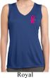 Pink Ribbon Pin Pocket Print Ladies Sleeveless Moisture Wicking Shirt