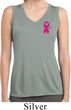 Pink Ribbon Pin Pocket Print Ladies Sleeveless Moisture Wicking Shirt