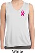 Pink Ribbon Pin Pocket Print Ladies Sleeveless Moisture Wicking Shirt