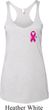 Pink Ribbon Pin Pocket Print Ladies Tri Blend Racerback Tank Top