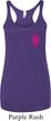 Pink Ribbon Pin Pocket Print Ladies Tri Blend Racerback Tank Top