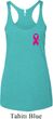 Pink Ribbon Pin Pocket Print Ladies Tri Blend Racerback Tank Top