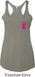 Pink Ribbon Pin Pocket Print Ladies Tri Blend Racerback Tank Top