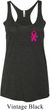 Pink Ribbon Pin Pocket Print Ladies Tri Blend Racerback Tank Top