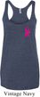 Pink Ribbon Pin Pocket Print Ladies Tri Blend Racerback Tank Top