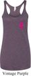 Pink Ribbon Pin Pocket Print Ladies Tri Blend Racerback Tank Top
