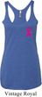 Pink Ribbon Pin Pocket Print Ladies Tri Blend Racerback Tank Top