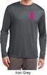 Pink Ribbon Pin Pocket Print Mens Dry Wicking Long Sleeve Shirt