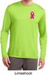 Pink Ribbon Pin Pocket Print Mens Dry Wicking Long Sleeve Shirt