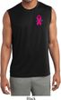Pink Ribbon Pin Pocket Print Mens Sleeveless Moisture Wicking Shirt