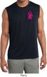 Pink Ribbon Pin Pocket Print Mens Sleeveless Moisture Wicking Shirt