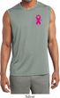 Pink Ribbon Pin Pocket Print Mens Sleeveless Moisture Wicking Shirt