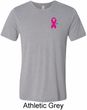 Pink Ribbon Pin Pocket Print Mens Tri Blend Crewneck Shirt