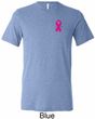 Pink Ribbon Pin Pocket Print Mens Tri Blend Crewneck Shirt