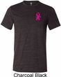 Pink Ribbon Pin Pocket Print Mens Tri Blend Crewneck Shirt