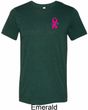 Pink Ribbon Pin Pocket Print Mens Tri Blend Crewneck Shirt
