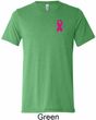 Pink Ribbon Pin Pocket Print Mens Tri Blend Crewneck Shirt
