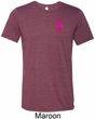Pink Ribbon Pin Pocket Print Mens Tri Blend Crewneck Shirt