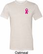 Pink Ribbon Pin Pocket Print Mens Tri Blend Crewneck Shirt