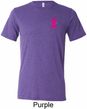 Pink Ribbon Pin Pocket Print Mens Tri Blend Crewneck Shirt