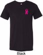 Pink Ribbon Pin Pocket Print Mens Tri Blend Crewneck Shirt