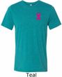 Pink Ribbon Pin Pocket Print Mens Tri Blend Crewneck Shirt