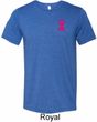 Pink Ribbon Pin Pocket Print Mens Tri Blend Crewneck Shirt