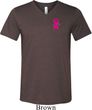 Pink Ribbon Pin Pocket Print Mens Tri Blend V-neck Shirt