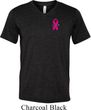 Pink Ribbon Pin Pocket Print Mens Tri Blend V-neck Shirt