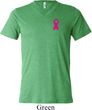 Pink Ribbon Pin Pocket Print Mens Tri Blend V-neck Shirt